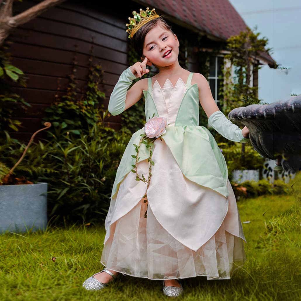 Girls Costume Accessories Princess Tiana Dress up Accessories for Girls Tiana Crown Halloween Christmas Party Favors for Kids (C