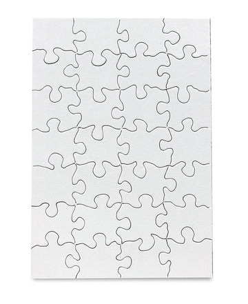 24 Blank Jigsaw Puzzles - 5.5 x 8 Inch  28 Pieces Each - Hygloss DYI party invites  Perfect for Decorating  Kids' Activities  Arts & Crafts or Party Favors - Puzzle Pieces to Draw On for Crafts