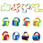 12Pcs Random Multicolored Quiet Fidgets Toys For Unique Fidget Experience, Anti Anxiety Sensory Toys Combine Into New Shapes,Bra