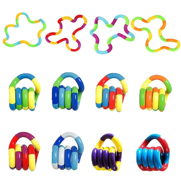 12Pcs Random Multicolored Quiet Fidgets Toys For Unique Fidget Experience, Anti Anxiety Sensory Toys Combine Into New Shapes,Bra