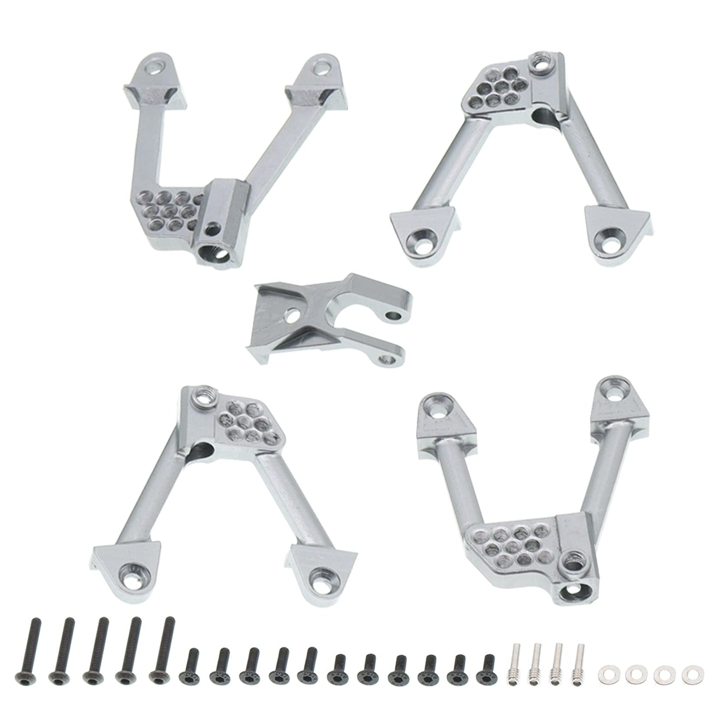 Treehobby 4PCS CNC Aluminum Front/Rear Adjustable Shock Mounts Compatible with Axial SCX10 SCX10 II 90046 90047 1/10 RC Crawler