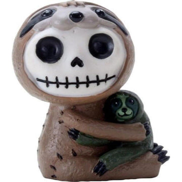 SUMMIT COLLECTION Furrybones Brady Signature Skeleton in Sloth Costume Hugging a Sloth