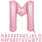 40 Inch Pink Letter Balloons, Large M Letter Balloons Foil Helium Balloon, Foil Big Single Alphabet M Balloon, Pink Letters for 