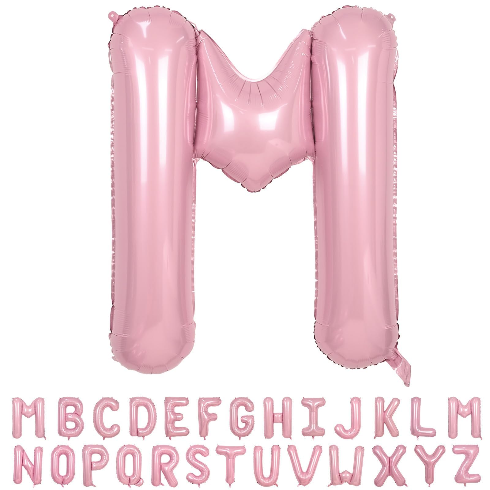 40 Inch Pink Letter Balloons, Large M Letter Balloons Foil Helium Balloon, Foil Big Single Alphabet M Balloon, Pink Letters for 
