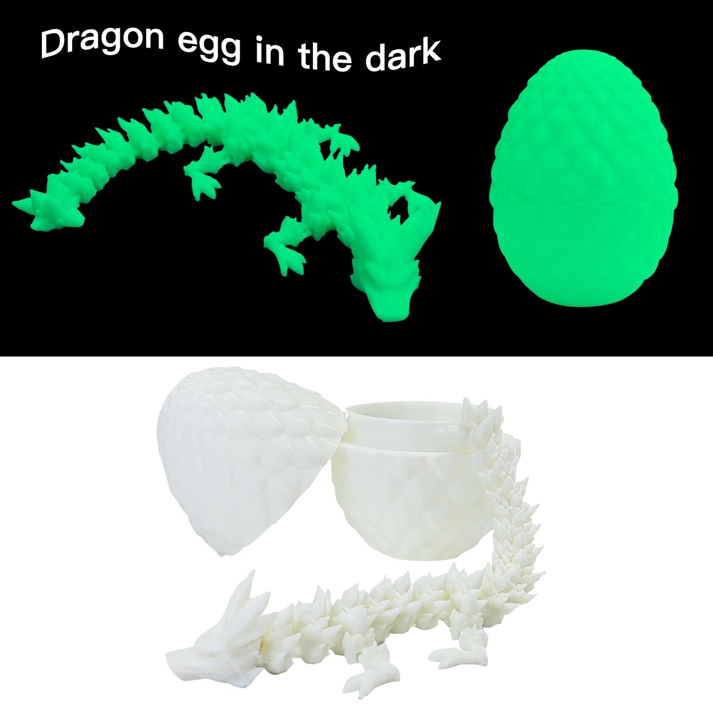 6Pack 3D Printed Easter Dragon Eggs, Easter Basket Stuffers, Mini Mystery Dragon Egg With Dragon Inside,Crystal Dragon Fidget To