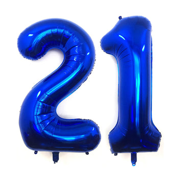 40 Inch Navy Blue 21 Number Balloons Giant Jumbo Huge 12 Or 21 Foil Mylar Helium Number Digital Balloons Dark Blue Birthday Myla
