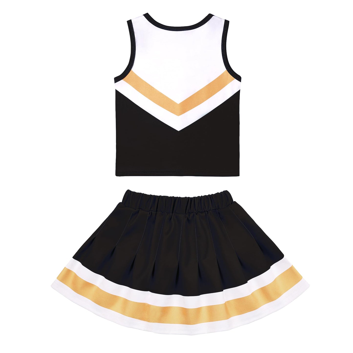 Cifitery Cheerleader Costume For Girls Black White Cheerleading Outfit For Kids Cheer Up Halloween Dress Up Cheerleader Gifts