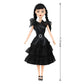 Dbywiub 11.5'' Girls Black Doll, Black Dress, Black High Heels, And Black Hair, Gift For Girls & Fans
