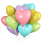Biapian Pastel Balloons Heart, 10 Pcs Macaron Heart Shape Balloons Foil, 18Inch Pastel Pink Purple Green Teal Yellow Foil Valent