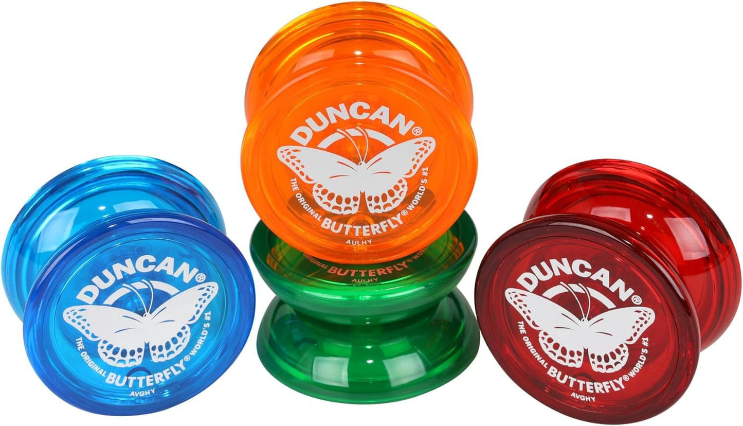 Duncan Toys Butterfly Yo-Yo, Beginner Yo-Yo with String, Steel Axle and Plastic Body, Blue