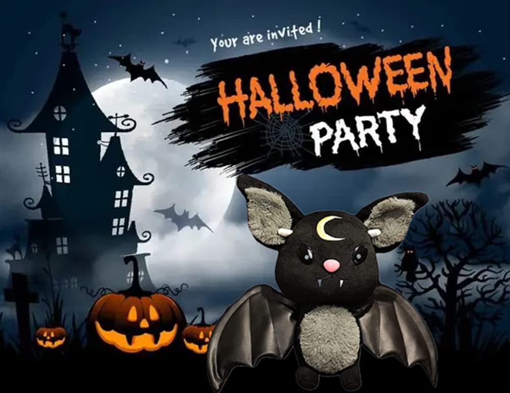 Natureman Bat Plush Stuffed Animal Toys,Halloween Black Bat Decor Soft Hugging Plush Doll Toy Gifts,For Kids Birthday, Halloween