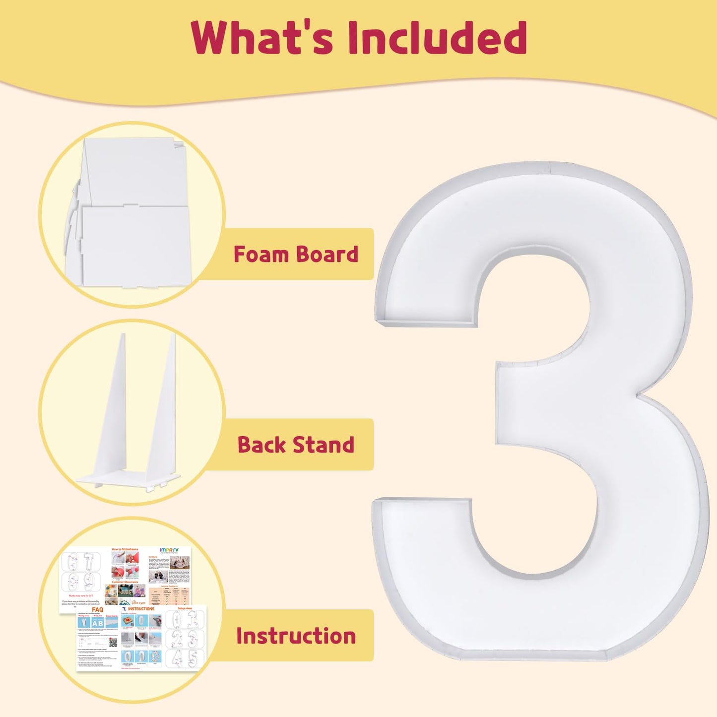 4Ft Marquee Number, Mosaic Numbers For Balloons, Mosaic Balloon Frame, Marquee Number, Number 3 Balloon For 2023 Graduation Deco