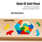 Skrtuan Wooden Hexagon Puzzle For Kid Adults Brain Teaser Blocks Puzzles Games Toy Shape Pattern Block Tangram Geometry Logic Iq Stem Montessori Educational Gift For All Ages Children Boys Girls