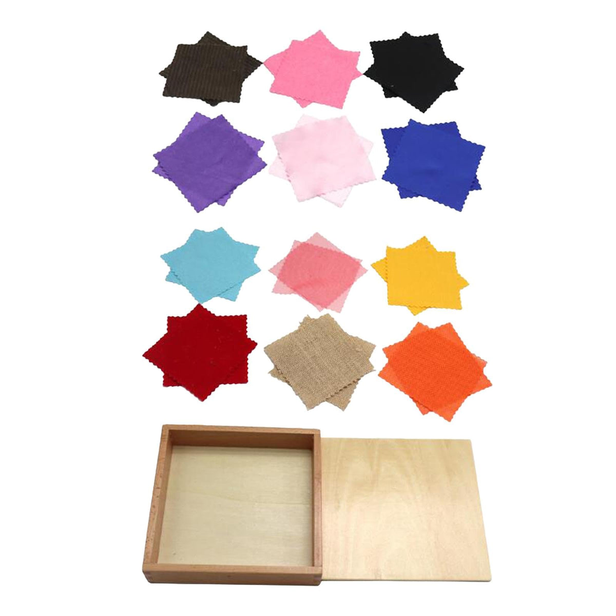 Jazzy Pearls Montessori Fabric Box Wooden Box With 24 Cloth For Teaching Aids Boys Girls|Toys & Hobbies | Educational | Other Ed