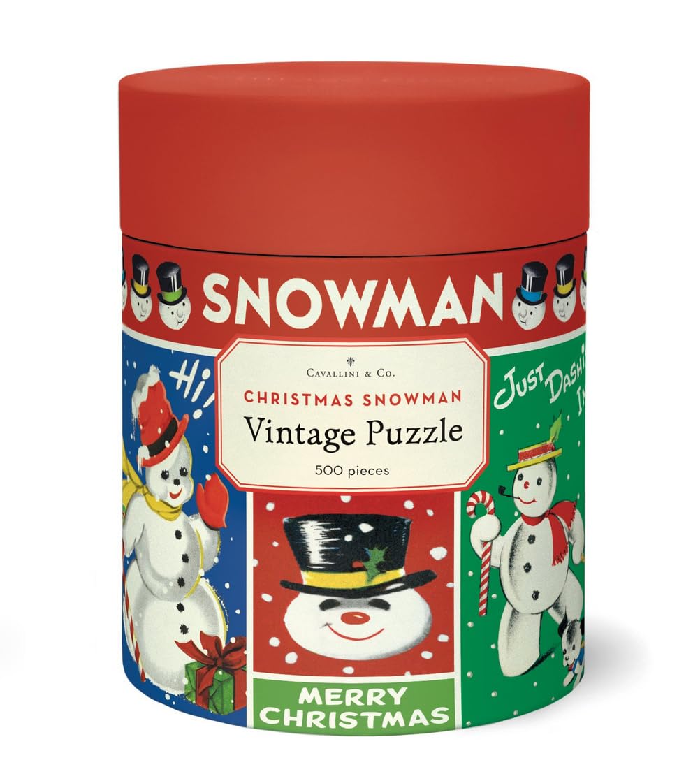 Cavallini 500 Piece Puzzle, Christmas Snowman (PZL500/CHRSNO)