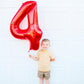 Red 4 Balloon, Number Balloon 40 Inch For 4Th Red And Black Spiderman Transformers Party Decorations, Four Large Numbers For Par
