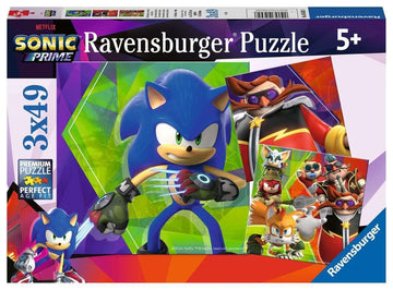 Ravensburger Sonic Prime 3X 49 Piece Jigsaw Puzzles for Kids Age 5 Years Up
