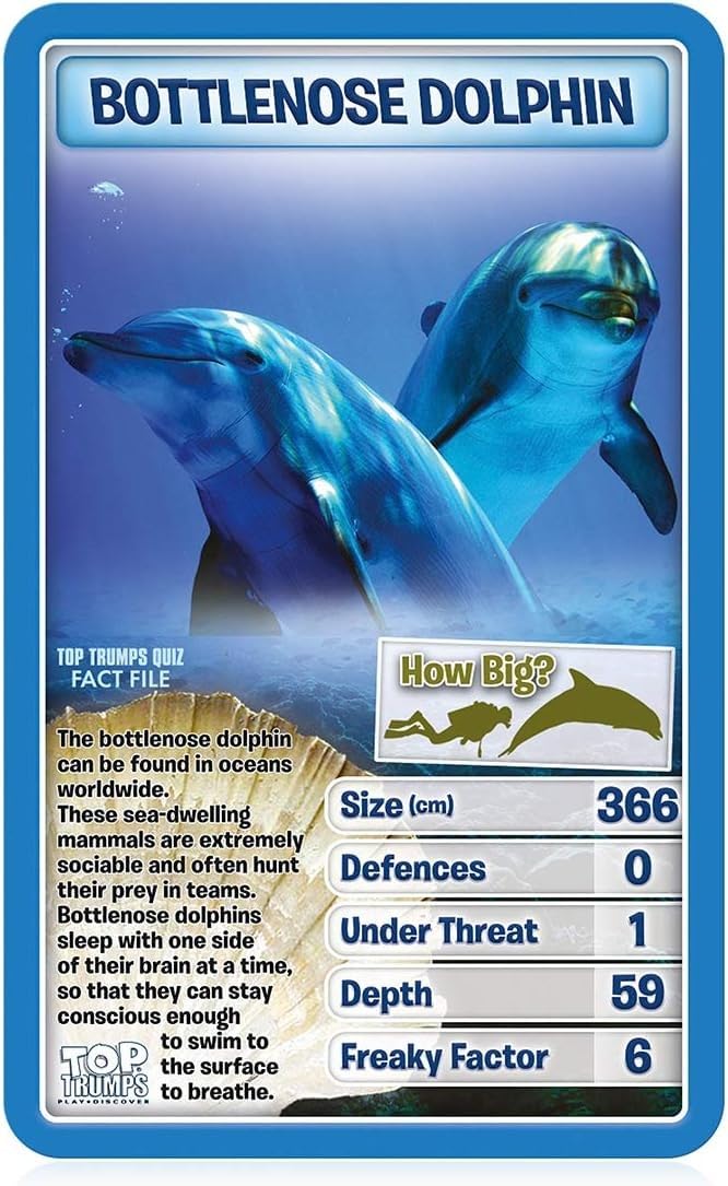 Top Trumps Creatures of The Deep Card Game - Educational Fun for Ages 6+, Multicolor, Plastic, Model WM01569-EN1-6