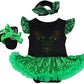 HOIZOSG Baby Girls Anna Princess Costume Halloween Christmas Party Outfits Birthday Romper Tutu Dress w/Headband Shoes Green L