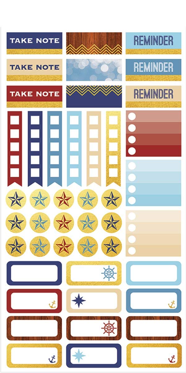 Paper House Productions STPL-0005 Stickers, 3-pack, Nautical 3 Count
