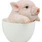 Ebros Gift Adorable Babe Pink Teacup Pig Figurine 5.25' Tall Realistic Animal Collectible Design Decor Statue With Glass Eyes Country Farm Whimsical Pigs