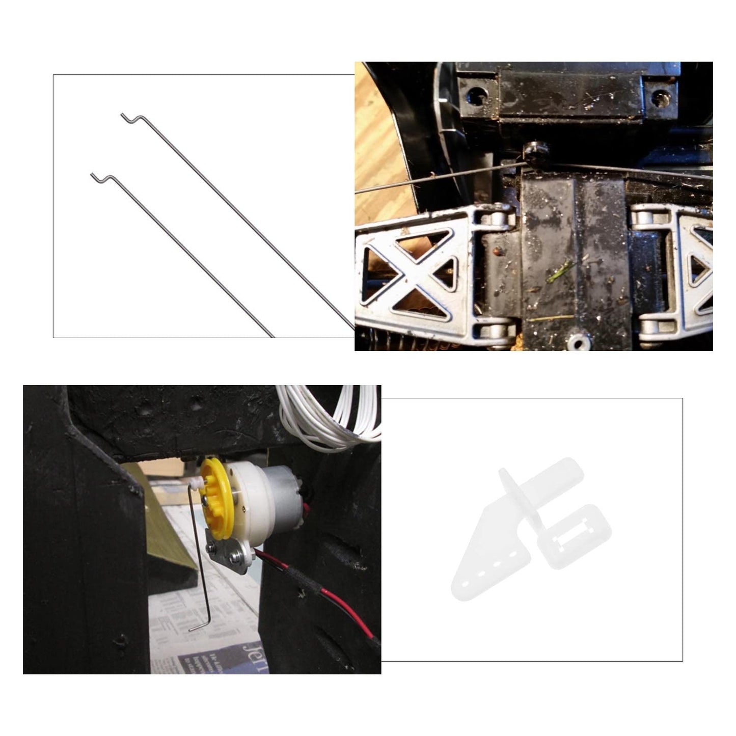 The Lord of the Tools 15Pcs Fixed Wing Airplane Control Horn Kit 1.2 X 200mm Pushrod 1.3mm Pushrods Connector Control Horn Acces