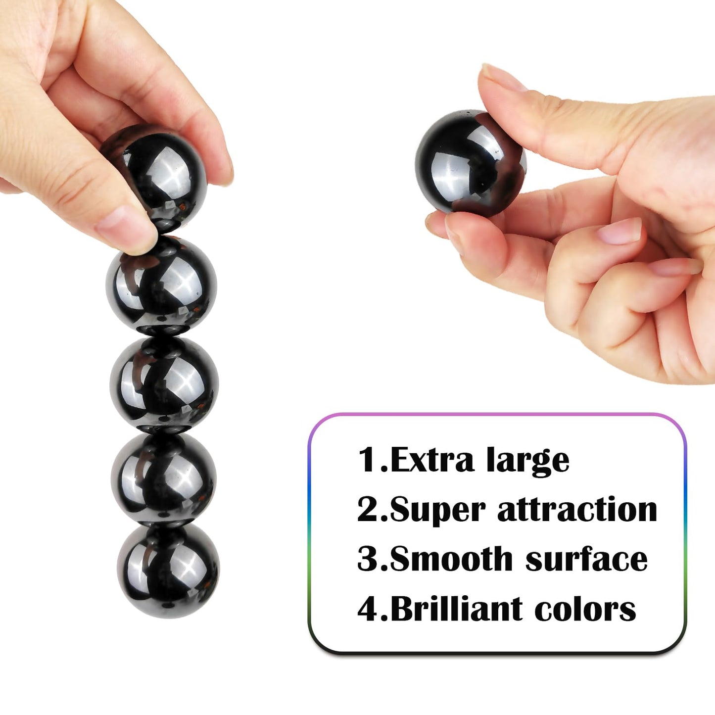 YANZHE Cool Giant Magnetic Balls Fidget Toy for mature-themeds  Large Magnetic Balls Fidget Toy  Magnet Beads for Desktop Decoration and Stress Relief  Anti-Anxiety Gift (Black 5 Pack)