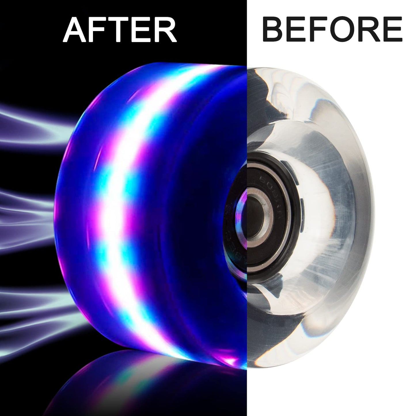 Tanzfrosch 8 Pack Roller Skate Wheels With Bearings Installed Quad Light Up Wheels For Double Row Skating And Skateboard 82A 32M