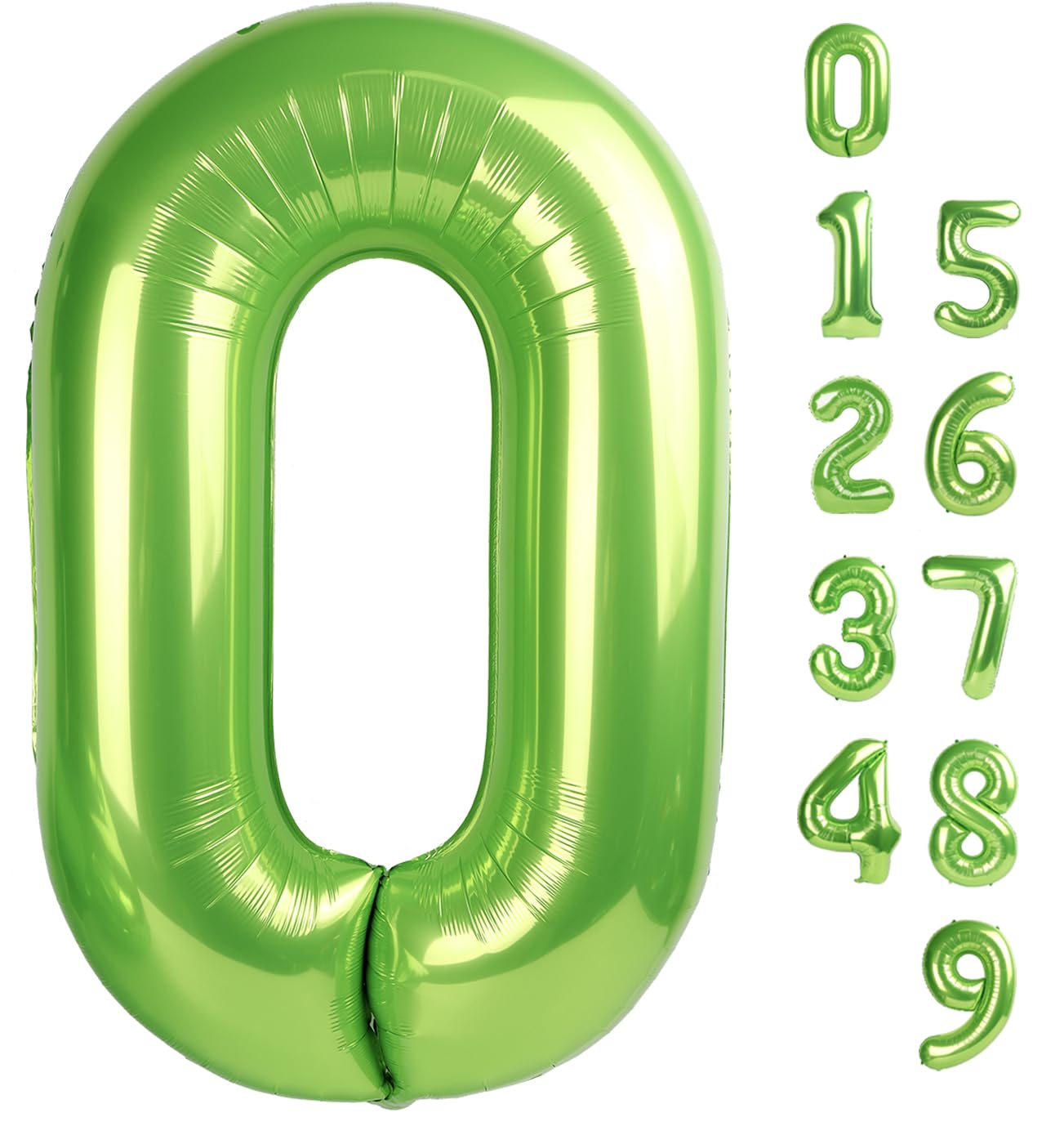 Number 0 Balloon 40 Inch Light Green Giant Balloons, Baby Girl Boy Dinosaur Birthday Decorations For 10 20 Birthday Decor, Jungl