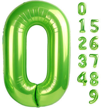 Number 0 Balloon 40 Inch Light Green Giant Balloons, Baby Girl Boy Dinosaur Birthday Decorations For 10 20 Birthday Decor, Jungl