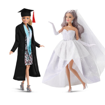 51 Pcs Doll Clothes And Accessories ,10 Sets Career Fashion Doll Clothing(36 Pcs) 10 Pairs Of Shoes 5 Doll Displays.For 11.5 Inc