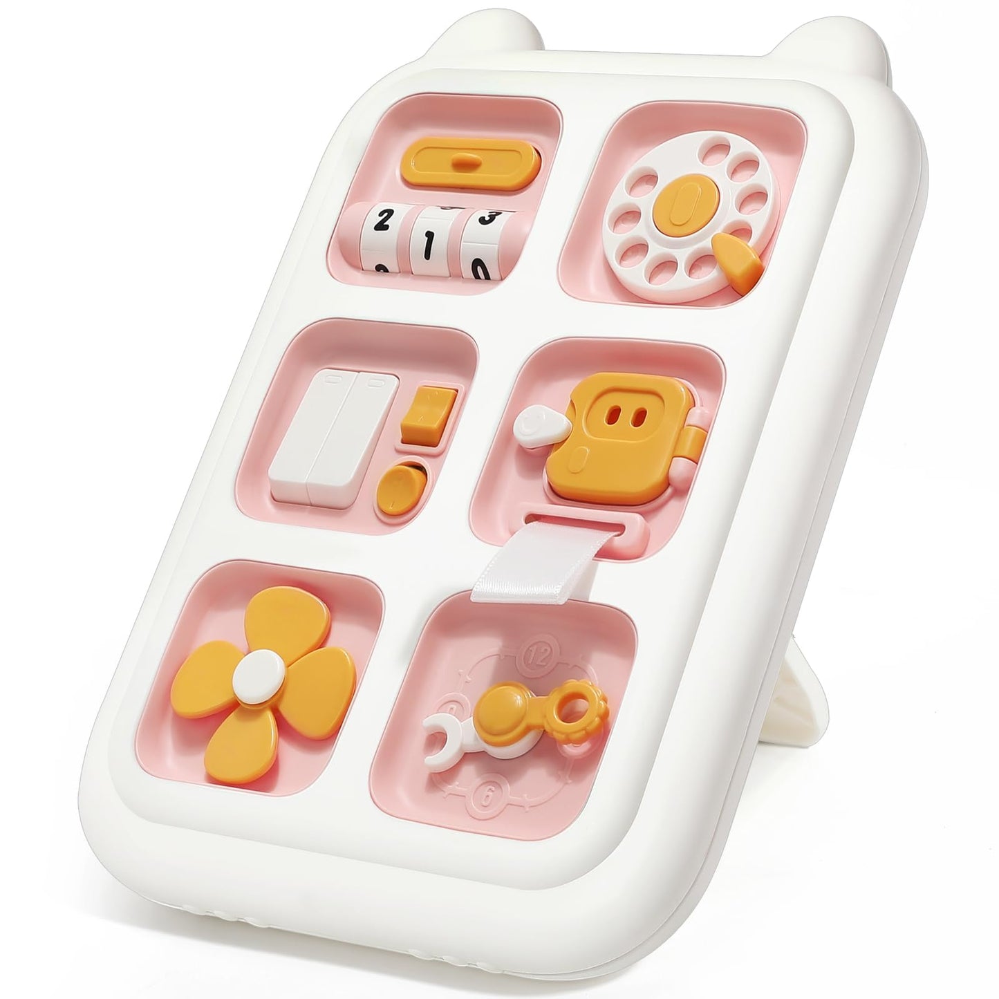 Topsolid Montessori Toys For 1 Year Old Girl, Sensory Toys For Toddlers 1-3, Travel Toys For 12-18 Months Baby, Busy Board For Learning Fine Motor Skills, 1St Birthday Gifts For Boys & Girls - Pink