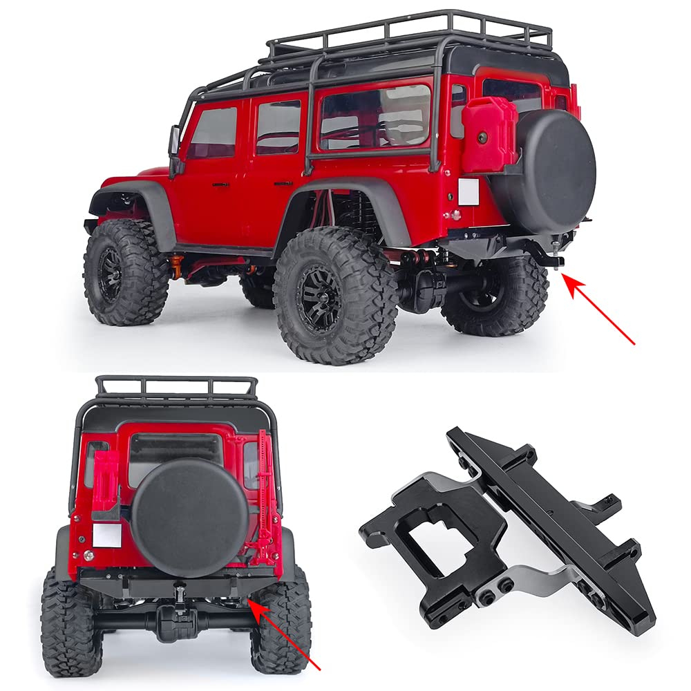 RCLIONS Aluminum Rear Bumper Bar for TRX4M Defender 1/18th RC Crawler Truck Car Upgrades