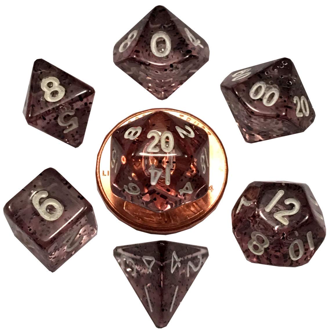 Ethereal Black 10mm Mini Polyhedral Dice Set