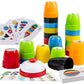 Vinciph Quick Cups Games Set For Kids,Classic Speed Cups Games Set Parent-Child Interactive Game,24 Cups,24 Stickers,1 Bells,54