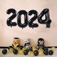 Toniful 2024 Graduation Balloons 42Inch Black 2024 Number Balloons Aluminum Foil Mylar Balloons For Graduation Decorations Class