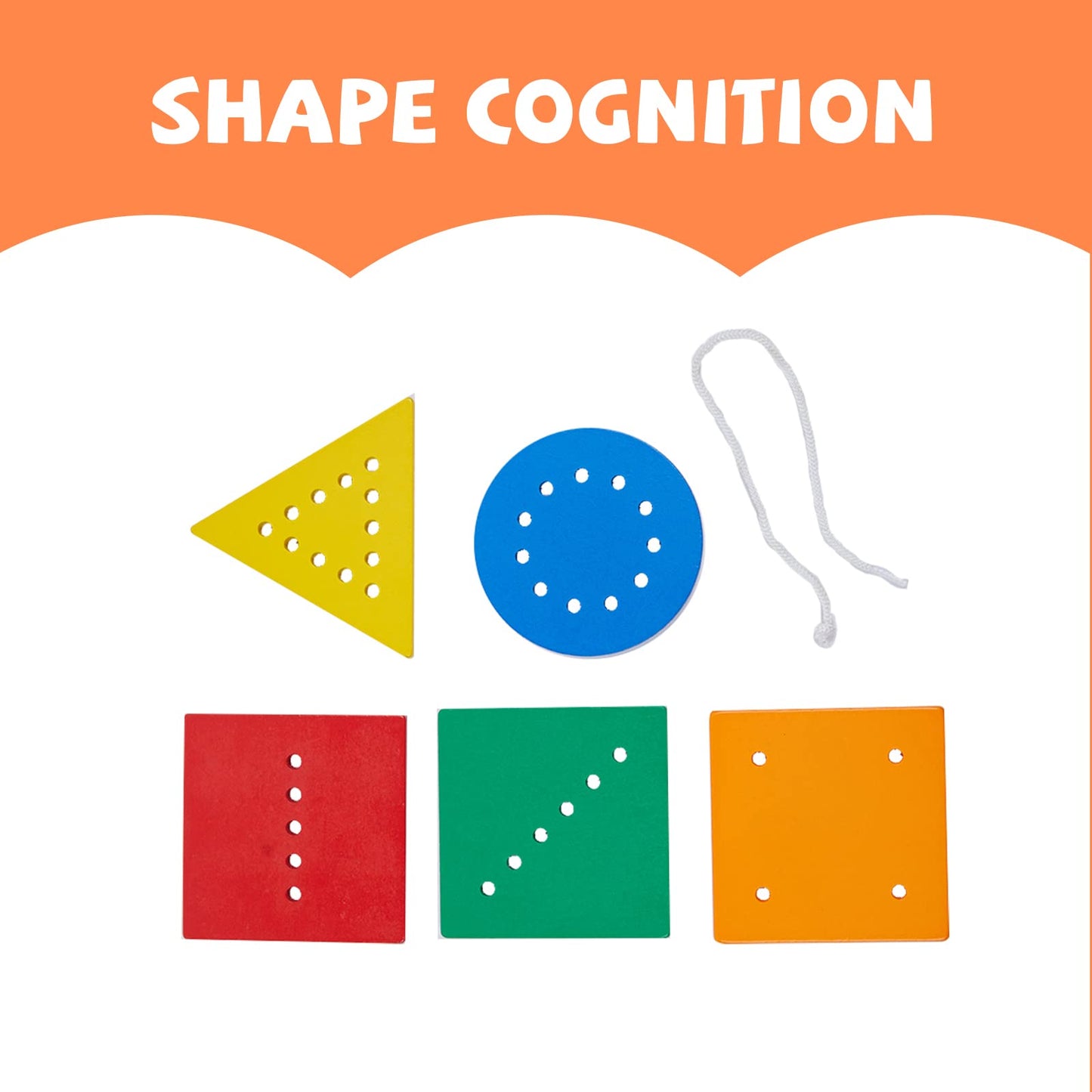 Wooden Toddler Beads And String Lacing Toy Set With Tray - Educational Threading Game For Fine Motor Skills Development - Lacing