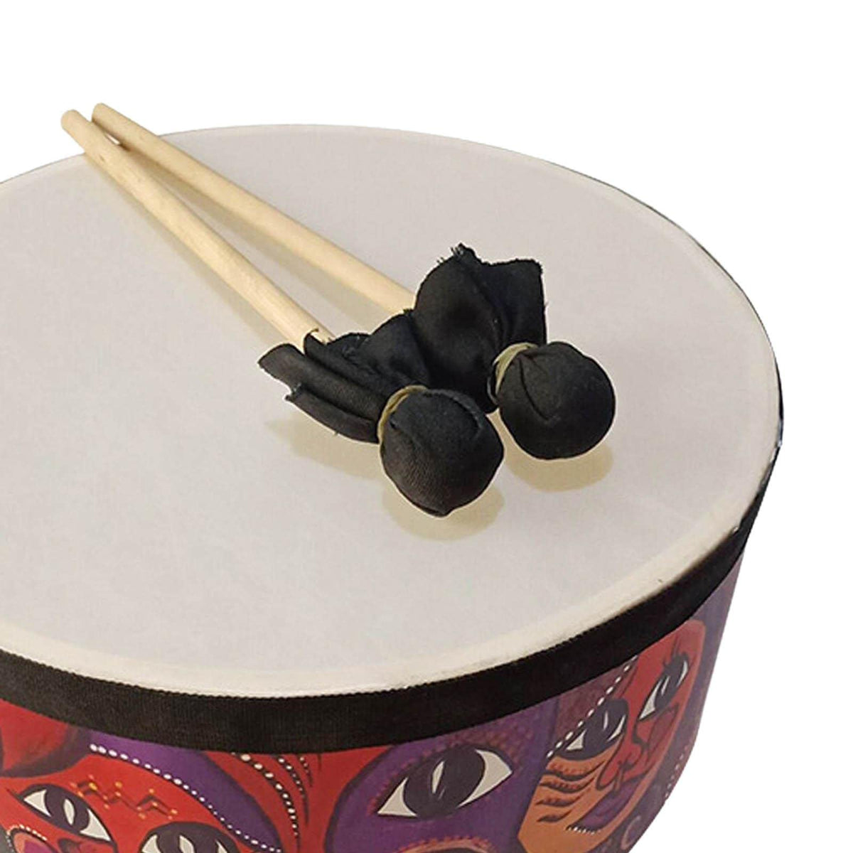 Lichts Wooden Ground Drum Educational With 2 Mallets Floor Drum Percussion For Kids 8Inch