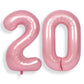 SUWEN 40 Inch Pink Foil Number Balloons 0-9 Jumbo Mylar for 20th Birthday Party Supplies