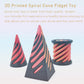 3 Packs Impossible Cone,Spiral Cone Fidget Toy Impossible Pyramid Passthrough Toy,3D Printed Spiral Cone Fidget Toy (Red White)