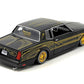 1986 Chevy Monte Carlo Ss Lowrider Black Metallic With Gold Graphics And Wheels Lowriders Series 1/24 Diecast Model Car By Maist