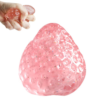 Handmade Strawberry Taba Squishy Toys,Kawaii Strawberry Squishies Squeeze Toys, Cute Strawberry Kawaii Novelty Things(Glitter Pi