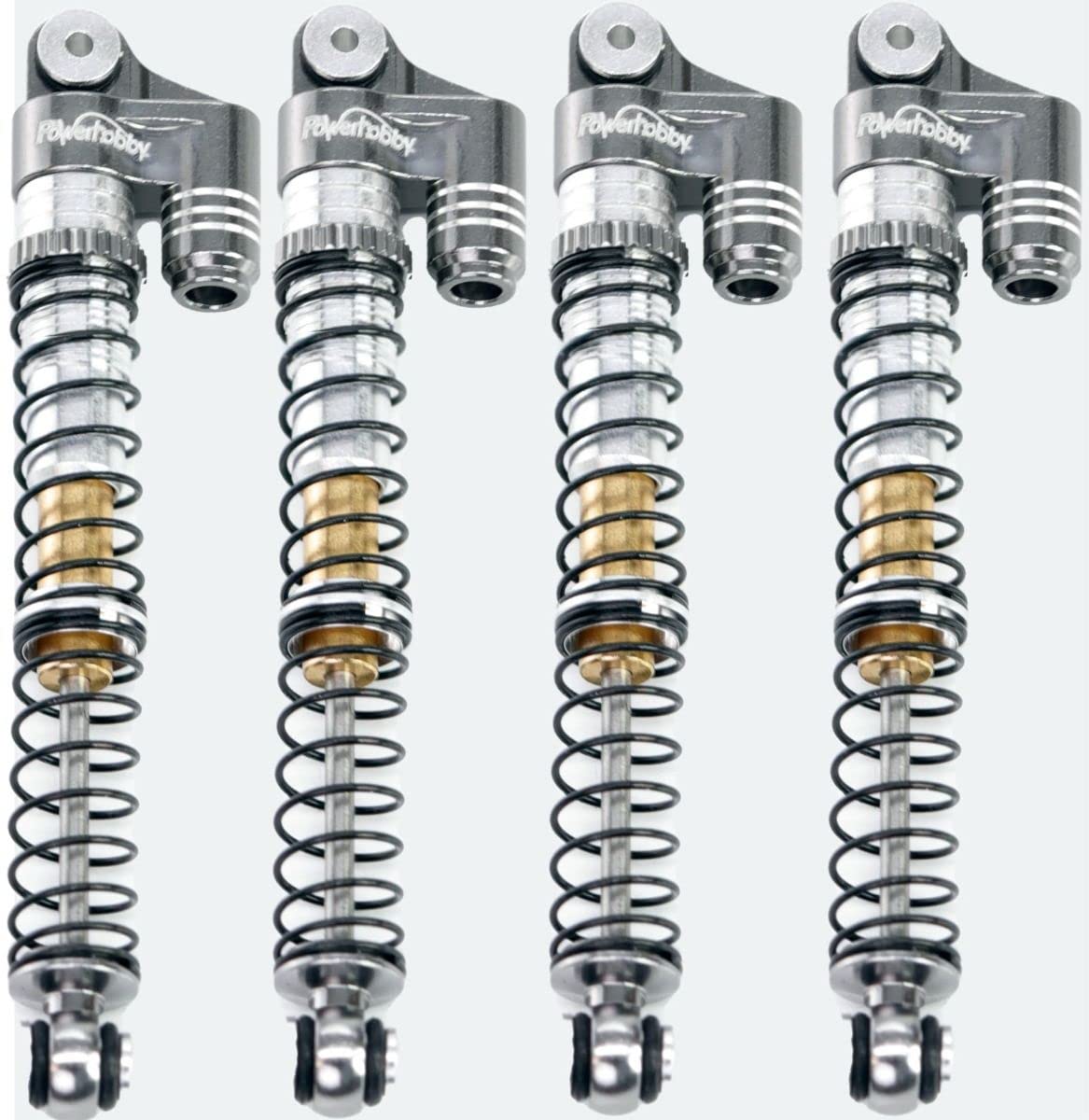 Powerhobby 1/24 Axial SCX24 Aluminum 58mm Long Travel Shocks (Grey)