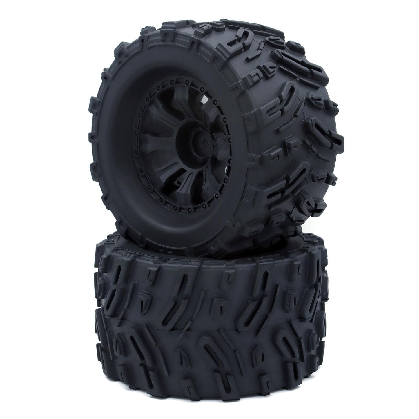 Surpass Hobby Height 4.92'' (125mm) RC Truck Wheels and Tires Set for 1/10 Monster Truck Wheels Tires for HPI/HSP/Savage XS TM F