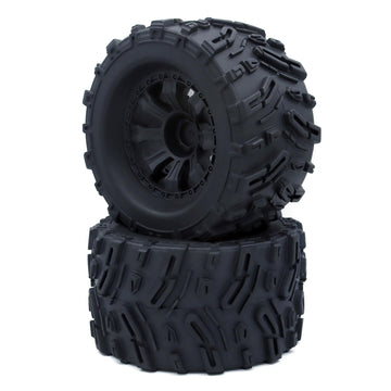Surpass Hobby Height 4.92'' (125mm) RC Truck Wheels and Tires Set for 1/10 Monster Truck Wheels Tires for HPI/HSP/Savage XS TM F