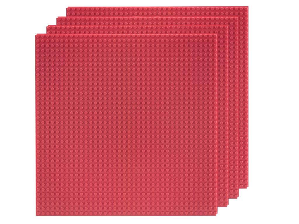 Slabdreamlab 12''X12'' Baseplate For All Major Building Bricks And Blocks (Bright Pink, 4-Pack)
