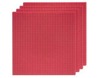 Slabdreamlab 12''X12'' Baseplate For All Major Building Bricks And Blocks (Bright Pink, 4-Pack)