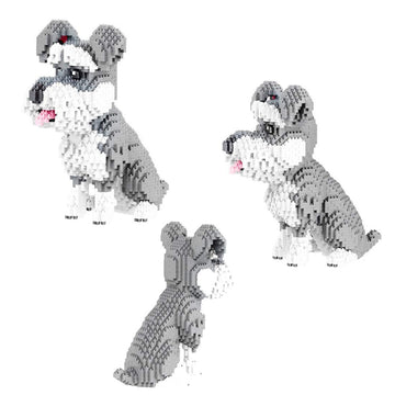 Larcele Dog Micro Building Blocks Animal Mini Building Toy Bricks,7185 Pieces Kljm-02 (Big Schnauzer)