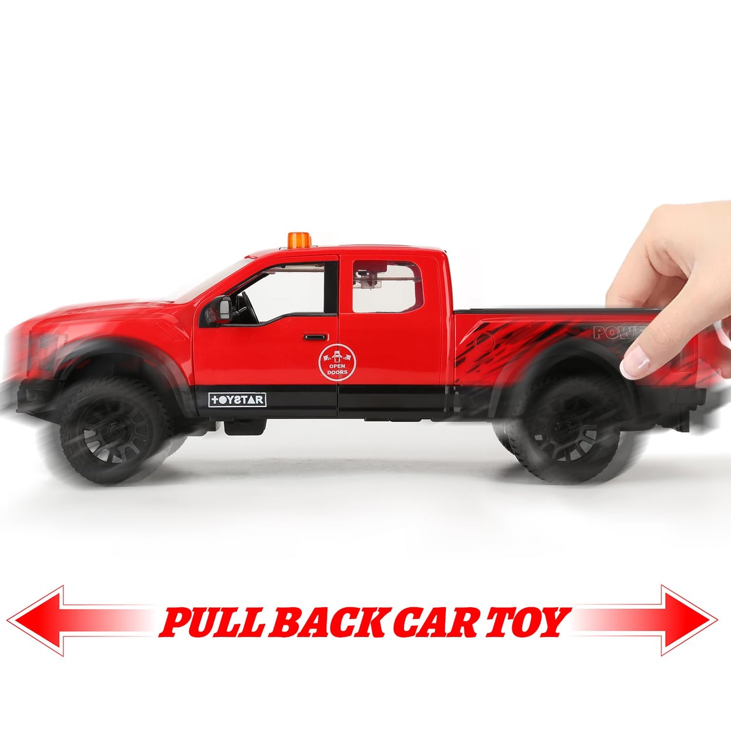 SASBSC Pickup Toy Truck Model Car for Boys Realistic Cars for Boys Ages 3 4 5 6 Year Old Boys with Sound and Light Pull Back Tru