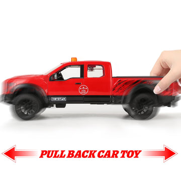 SASBSC Pickup Toy Truck Model Car for Boys Realistic Cars for Boys Ages 3 4 5 6 Year Old Boys with Sound and Light Pull Back Tru
